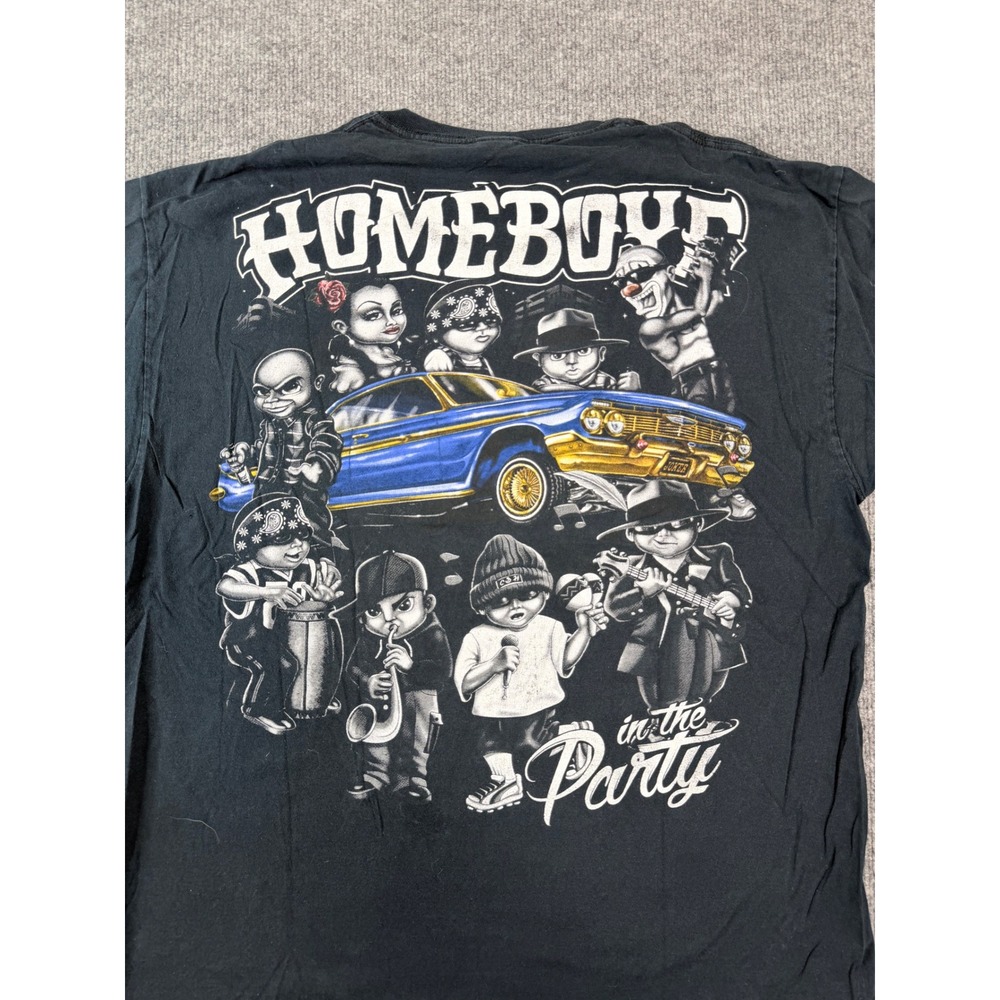 Vintage Homeboy In The Party T Shirt XL Black Chicano Lowrider Graphic Y2K 90s